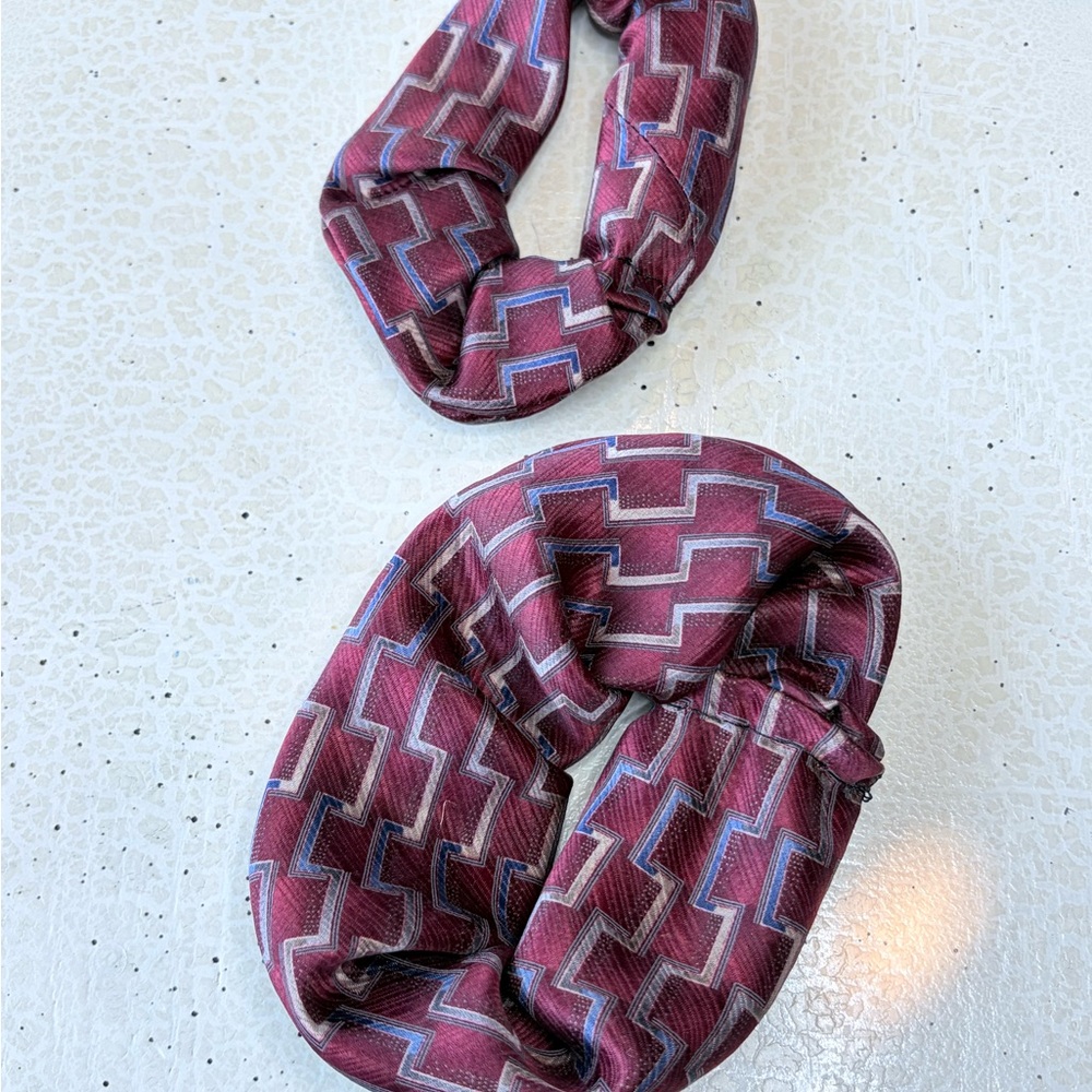 Upcycle necktie hand-made scrunchie - Women Accessories